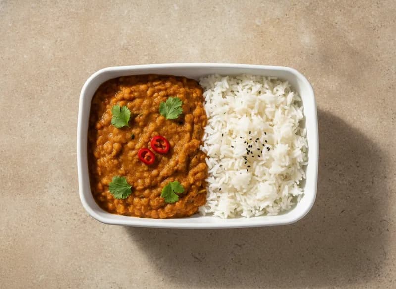 Dahl de lentilles et riz